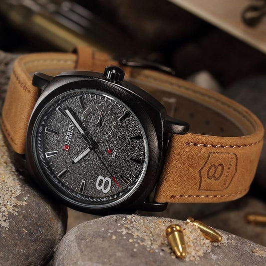 Curren Shadow Chrono – Tan Leather Edition