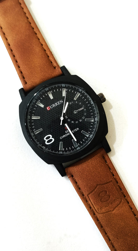 Curren Shadow Chrono – Tan Leather Edition